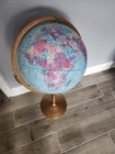 Vintage 12 Inch Crams Imperial World Globe  Brass   Wood Floor Stand  Swivel 34 