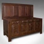 Large Antique Coffer  English  Oak  Carved Trunk  Window Seat  William Iii  1700