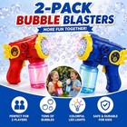 2 Pack Bubble Blasters For Kids With Colorful Led Lights  Automatic Bubble Maker