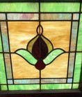    pair Of Antique 1920s Art Deco Stained Leaded Glass Windows Baltimore 24x24 5   