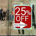 25  All Our Stock Sale   Full Color Vertical Vinyl Display Banner With Grommets