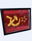 Vintage Framed Soviet Union Ussr Red Flag With Gold Hammer   Sickle Star