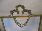 Antique Nice Victorian Tri Fold Brass Beveled Glass Hanging Mirror W  Feet