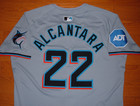 Miami Marlins Sandy Alcantara 2024 Game Issued Un Worn Road Jersey Cy Young