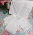Vintage Pillowcases Lot White Cotton Fabric Shabby French Country Farmhouse