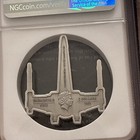 2022 Star Wars X-wing Fighter 1 Oz Silver Ngc Ms70 Niue Antiqued Coin   W  Coa