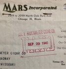 Candy Invoice Receipts September 29  1945 Vintage Mars Snickers War Plant