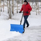 29 x19  Snow Shovel Pusher With Wheels Adjustable Height Handle Usa