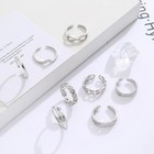 8pcs Silver Toe Ring Set Adjustable Open Knuckle Midi Rings Boho Beach Women