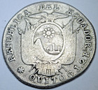 1851 Ecuador Quito Silver 2 Reales Genuine Antique 1800 s 2r Coin
