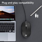 Wired Usb Mouse For Pc Laptop Computer Scroll Wheel Black Mice