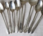 Lot Of 72 Vintage Silverplate Spoons Mixed Patterns For Use Or Craft - Rogers