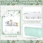 3 Pcs Baby Crib Bedding Set Baby Animals Crib Bedding Set Safari Multicolor