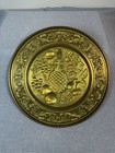 Vintage Embossed Brass Wall Plate Pineapple Grapes Fruit Decor Made In England
