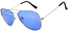 Colored Blue Lens Aviator Style Metal Sunglasses Silver Frame Shades 99  Uvb Uva