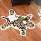 Leopard Area Rug Leather Faux Rug Cow Hide Print Animal Skin Carpet 2 6 x3 5 