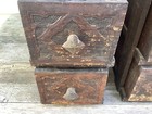 Antique Vintage Treadle Sewing Machine Cabinet 4 Wood Drawers With Holders