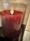 New Luminara Burgundy Pillar Candle 3  X 4 5  Flameless Flickering Timer Wax