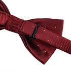 Adjustable Neck Men s Pre-tied Bow Ties With Silver Dots-maroon