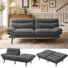 66  Convertible Futon Sofa Bed - Sleeper Couch  Modern Light Grey Design