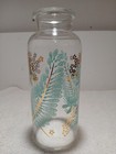 Vintage Mid Century Turquoise Gold Foliage Leaf Vase