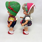 Wind Up German Sweetheart Keys Dancing Dolls Set Vintage Dirndle Working