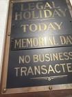Vintage Bank Legal Holiday Today Sign 10x13 No Business Transacted Hanging