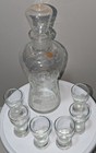 Vintage Pasabahce Crystal Decanter   Shot Glass Set