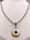 New Carolyn Pollack Gold Mother-of-pearl Purple Spiny Oyster Charm Pendant