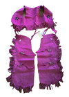 Pink Suede Halloween Costume Western Cowboy Youth Chaps Vest M Horse Rodeo