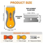 2 Pack Razor Blade Scraper Tools With 20 Blades Red Orange