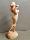 St057 - 18 Cm Tall Boxwood Carving Figurine   Hot Lady Woman Girl