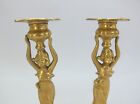Fine Pair Of Antique French Art Nouveau Heavily Gilded Candle Holders   C  1910