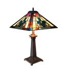 Stained Glass Table Desk Lamp Tiffany Style With Mission Design 16  Shade