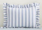 Pottery Barn Teen Cabana Stripe Ruffle Standard Sham Blue New W tags