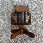 Dollhouse Furniture Miniature Wood Swivel Office Chair Vintage 3  Tall