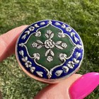 Antique Vintage Brass Hot Enamel Women s Jewelry Trinket Box Pillbox