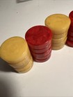 27 Vtg  Bakelite Catalin Backgammon Checkers Butterscotch   Red 230 Gr