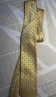 Firenze Men s 100  Silk Jacquard Tie Gold yellow Blue Geometric Pattern