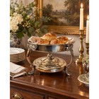 Vintage Silverplate Chafing Dish Warmer Ornate Footed Casserole Stand Burner