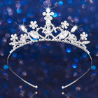 Rhinestone Princess Tiara Silver Flower Tiaras Headband Crystal Prom Crown Hair 