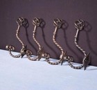 Antique Set Of French Wrought Iron Wall Hooks Hat Rack Architectural Salvage