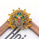 1pc Peacock Brooch Enamel Animal Turkey Pin Vintage Upscale Rhinestone Accessory