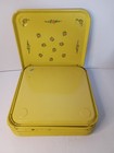 Vintage Antique Lot Of 12 50   s Yellow Mid-century Square Metal Lap Serving Trays