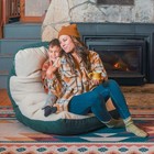 Big Joe Roma Bean Bag Chair  Oat Sherpa And Sage  Vegan Suede  3 Feet Oat sage