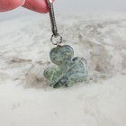 Genuine Hand Carved Irish Connemara Marble Shamrock Souvenir Keychain