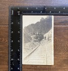 Railroad Accident Rock Slide Train Locomotive Antique Photo Azo Rppc 1904-1918