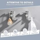Bathroom Towel Hook With 3 Arms  Swivel Robe Holder  Brushed Nickel