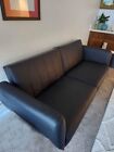 Mid-century Modern Faux Leather Convertible Futon Sofa Bed Couch Sleeper Mcm