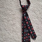 Hi-tie Childrens Christmas Tree Pattern Zipper Tie Black Red White Polyester